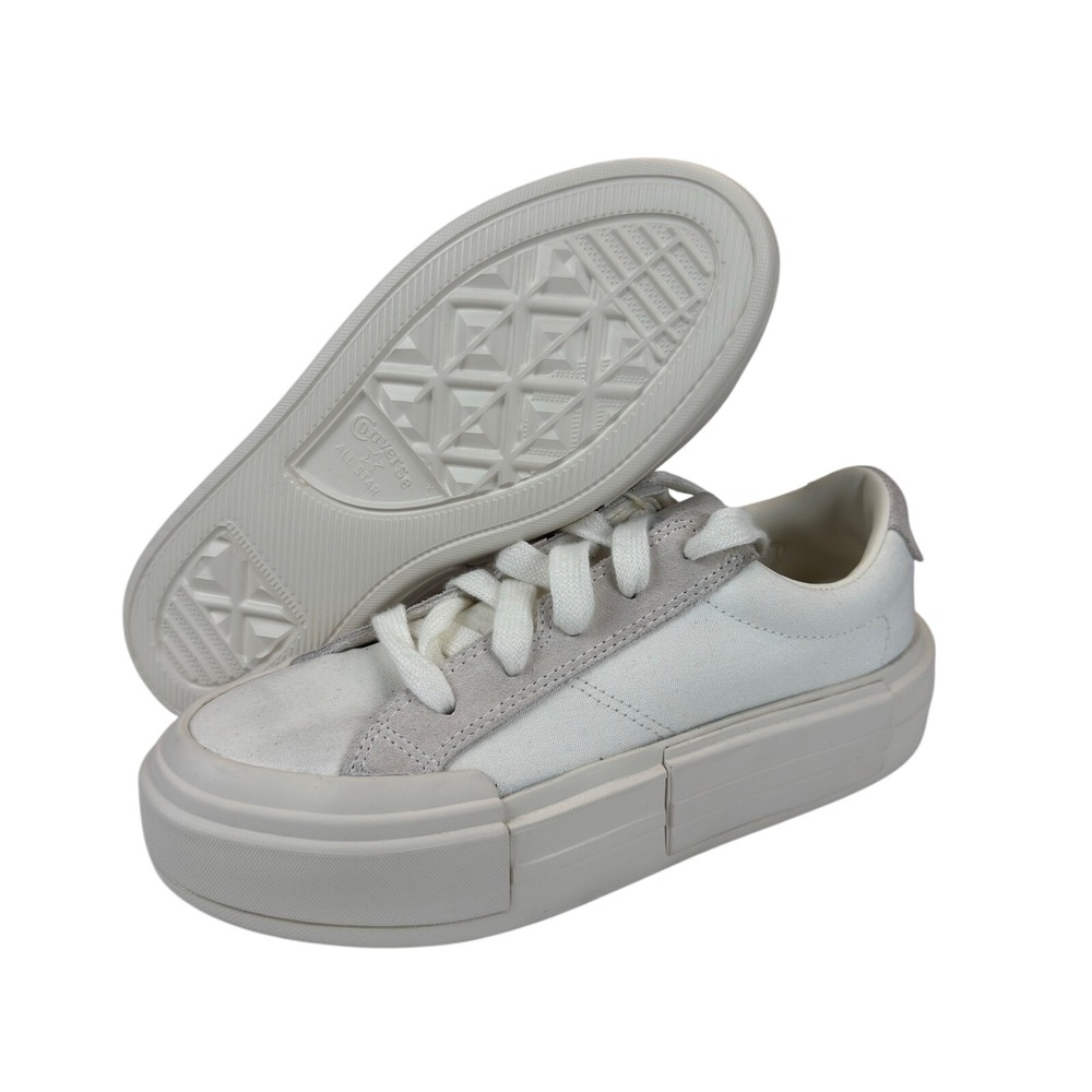Converse Cruise Ox Egret White Canvas Suede Platform Sneakers A08788C Women's 9